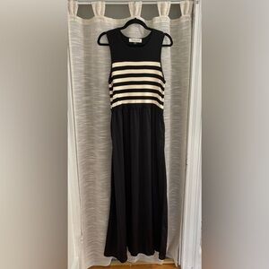 Taylor Black and White Sleeveless Maxi Sundress